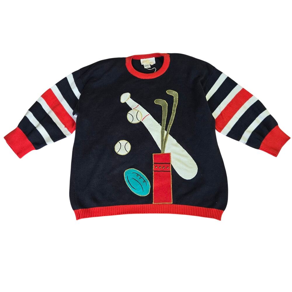 Lilly of California Womens Vintage 70s Deadstock Preppy Old Money Golf Sweater L